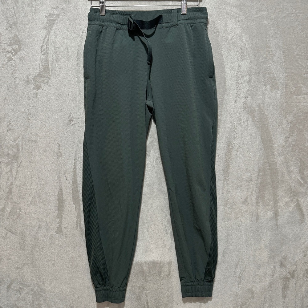 Athleta Quest Jogger Pants Womens 6 Green Hiking Athletic Mesh Panels RN 54023